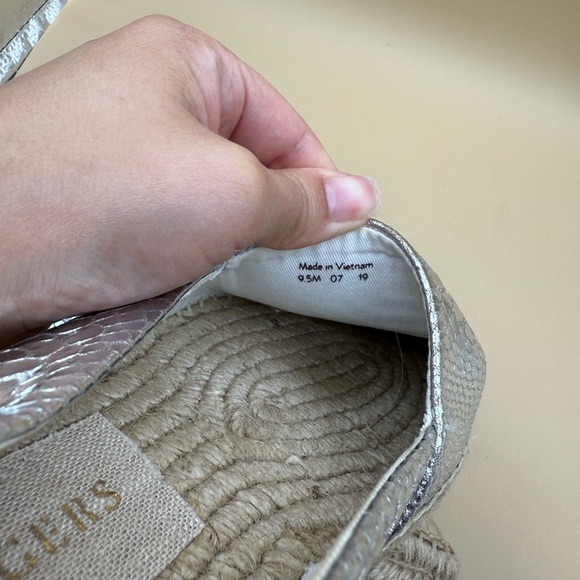 JACK ROGERS Palmer Espadrille Snake Embossed Silver Size 9.5 - Picture 10 of 11